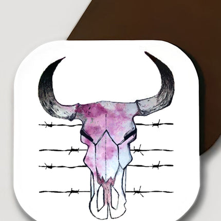 İnek kuru kafası bardak altlığı - basmatik.com