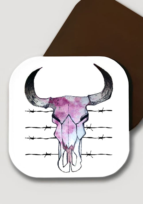 İnek kuru kafası bardak altlığı - basmatik.com