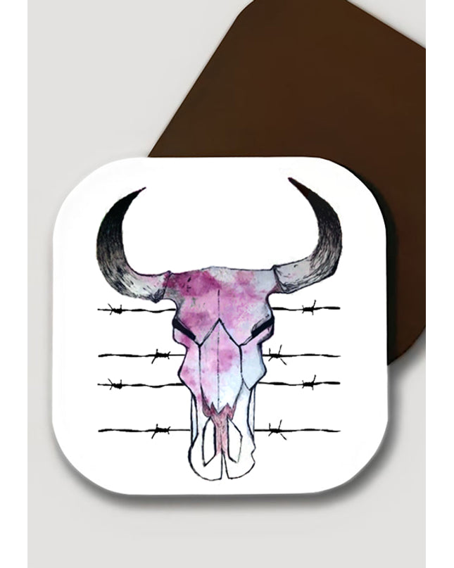 İnek kuru kafası bardak altlığı - basmatik.com