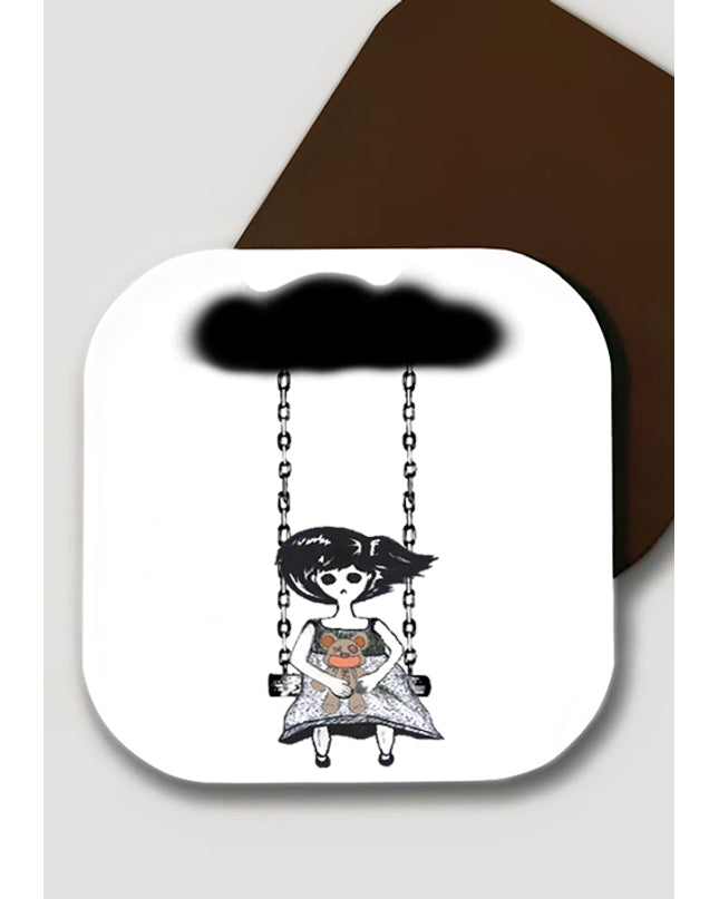 Yalnız kız bardak altlığı - basmatik.com