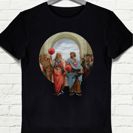 Basketball - Platon and Aristoteles Siyah Tişört - basmatik.com