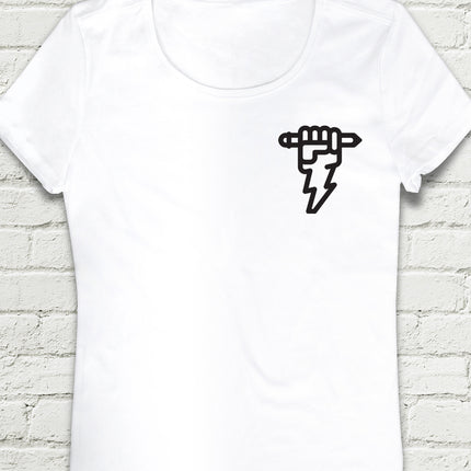 Power Pen Beyaz Kadın tshirt - basmatik.com