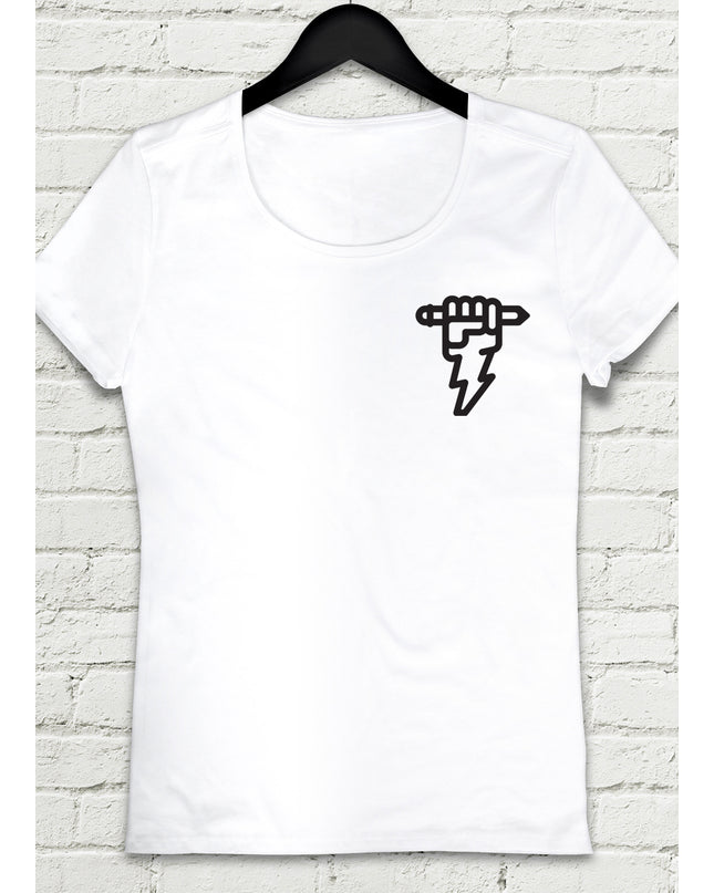 Power Pen Beyaz Kadın tshirt - basmatik.com