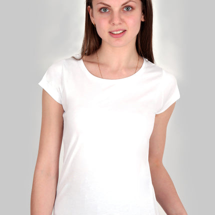 Bayan Basic beyaz tshirt - basmatik.com