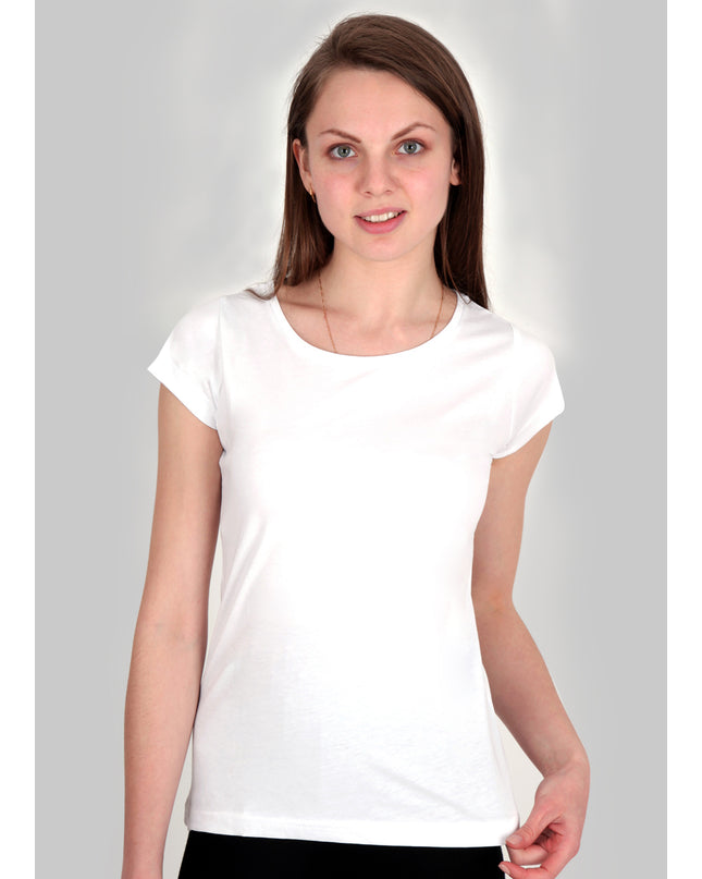 Bayan Basic beyaz tshirt - basmatik.com