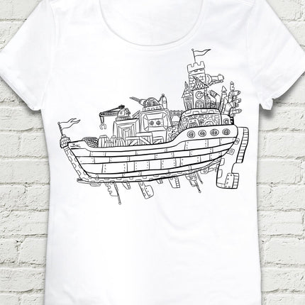 Ship Happens Beyaz Kadın tshirt - basmatik.com