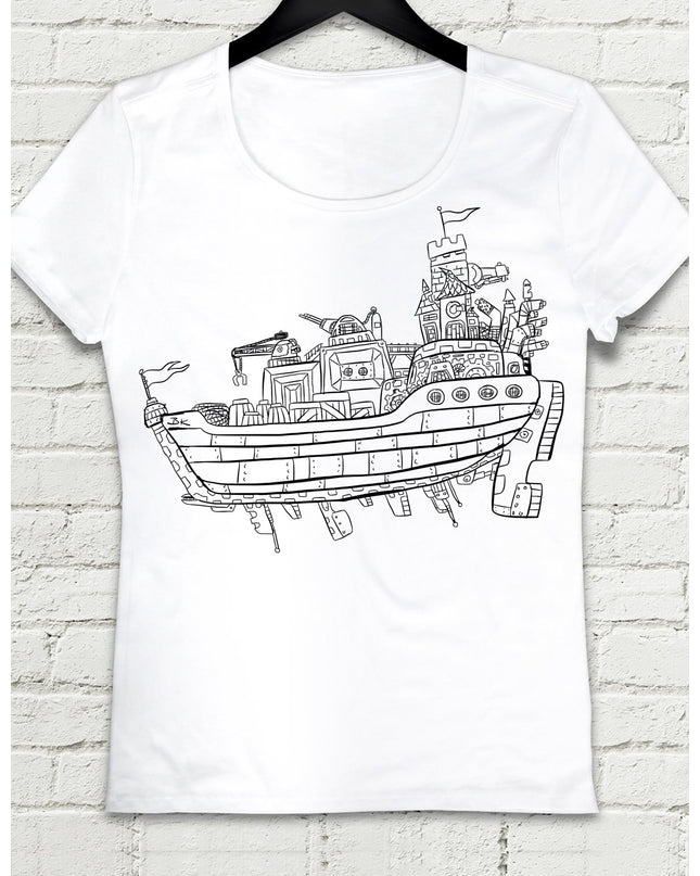 Ship Happens Beyaz Kadın tshirt - basmatik.com