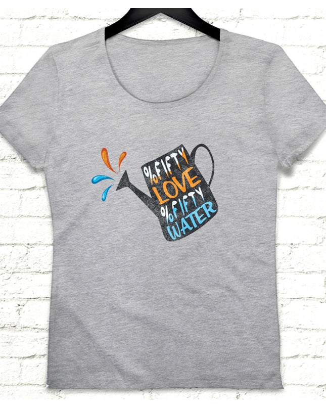 Fifty love Gri Kadın tshirt - basmatik.com