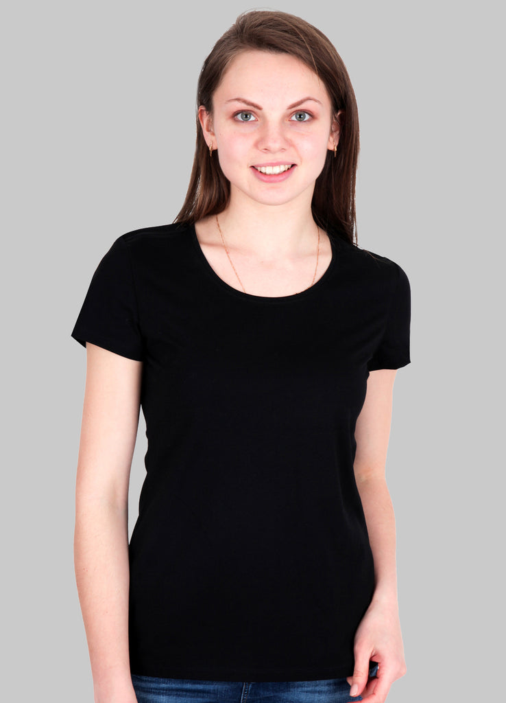 Bayan Basic siyah tshirt - basmatik.com