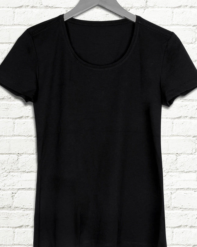 Bayan Basic siyah tshirt - basmatik.com