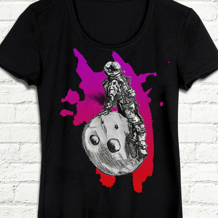 Astronot siyah t-shirt - basmatik.com