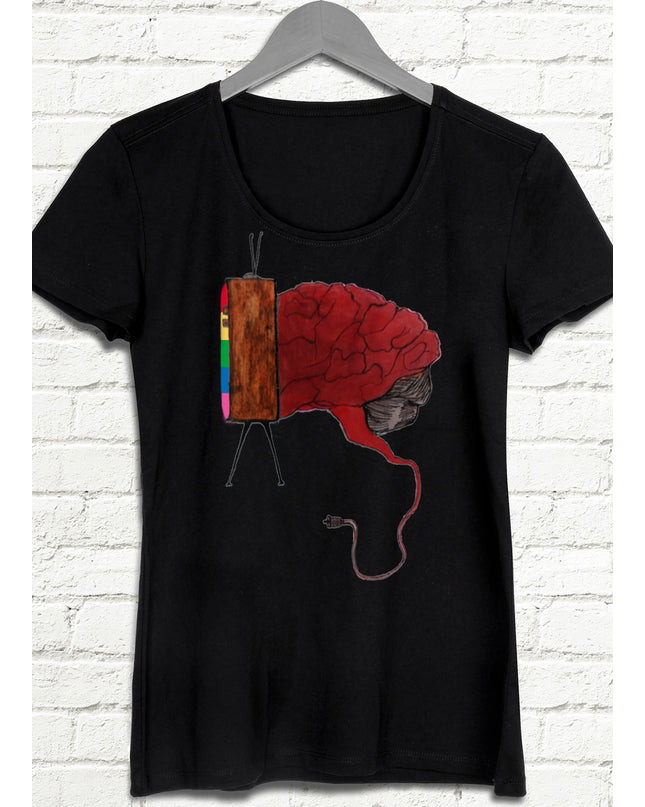 Beyin televizyon siyah t-shirt - basmatik.com
