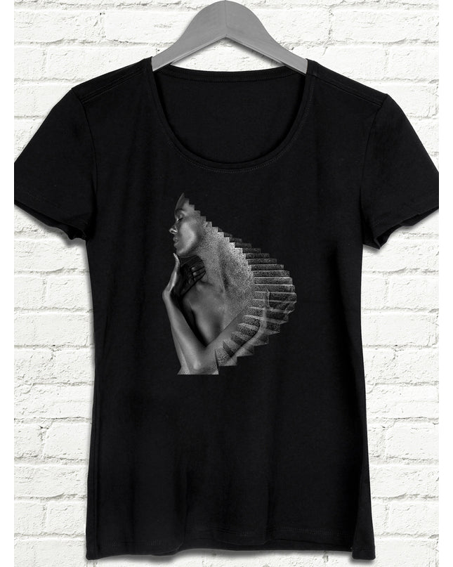 Stairs Bayan Siyah tshirt - basmatik.com