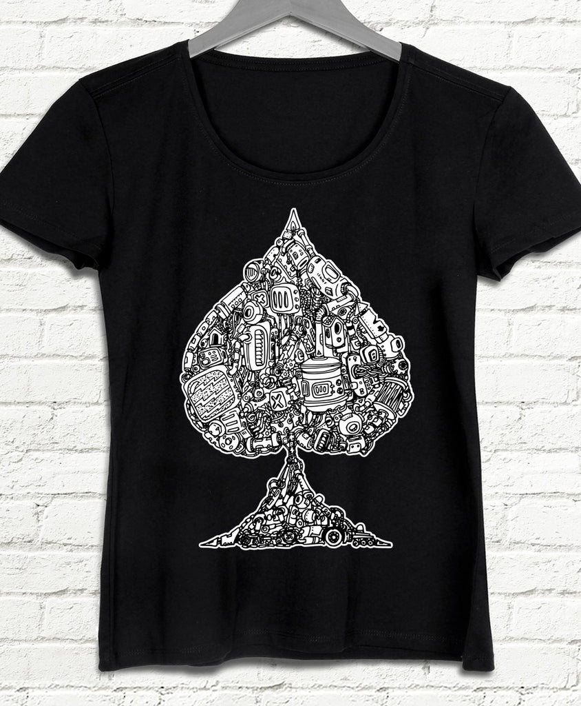 Ace of Spades Bayan Siyah tshirt - basmatik.com