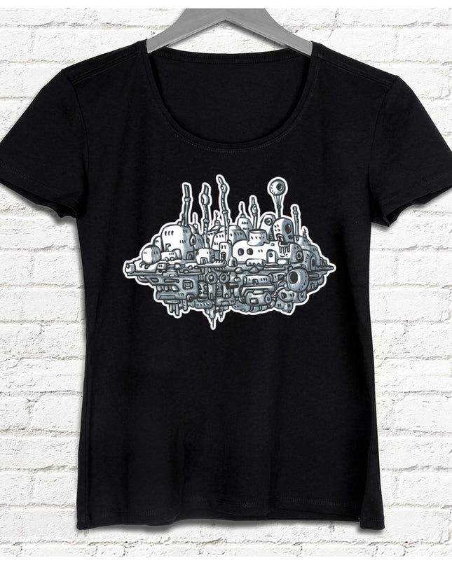 Bulut Sitesi Bayan Siyah tshirt - basmatik.com
