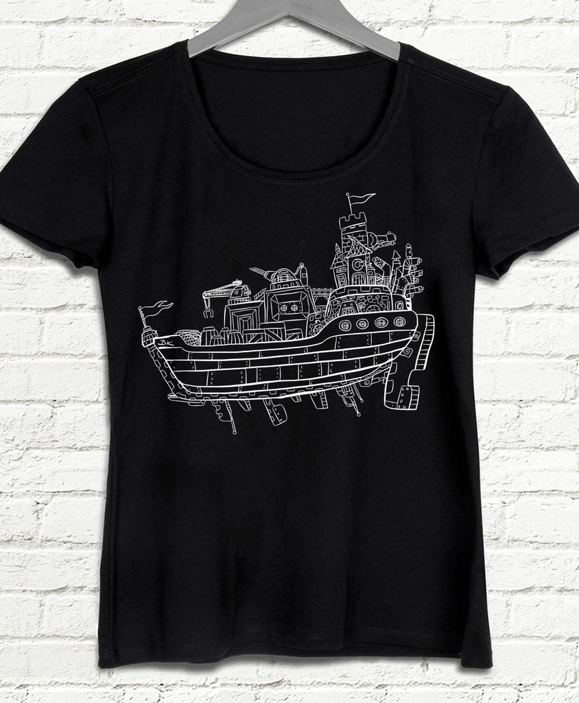 Ship Happens Bayan Siyah tshirt - basmatik.com