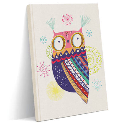 Baykuş kanvas defter - basmatik.com