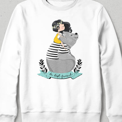 best friend beyaz sweatshirt - basmatik.com