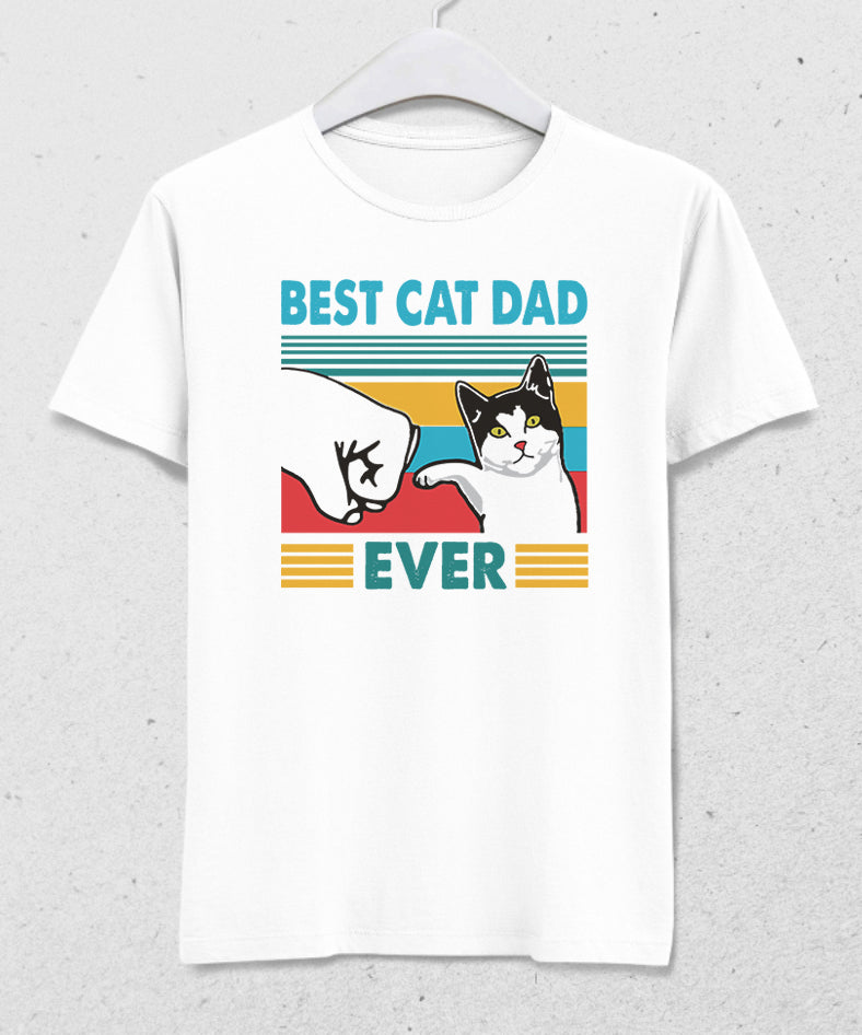 Best cat dad tişört - basmatik.com