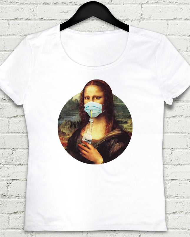 Corona Lisa Beyaz Tişört - basmatik.com