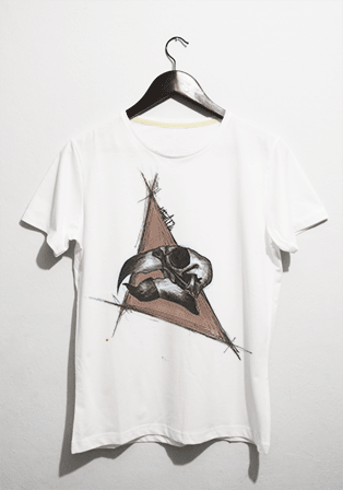 birdskull beyaz t-shirt - basmatik.com