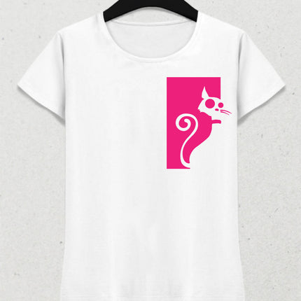 Pembe Kedi T-shirt - basmatik.com