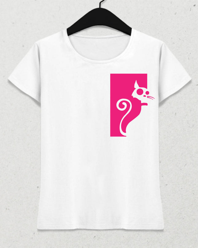 Pembe Kedi T-shirt - basmatik.com