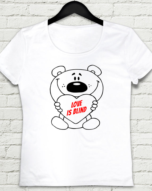 Love is blind Beyaz Kadın tshirt - basmatik.com