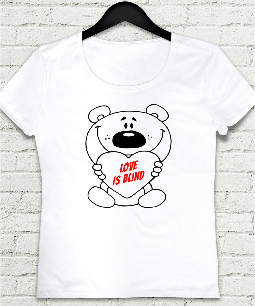 Love is blind Beyaz Kadın tshirt - basmatik.com