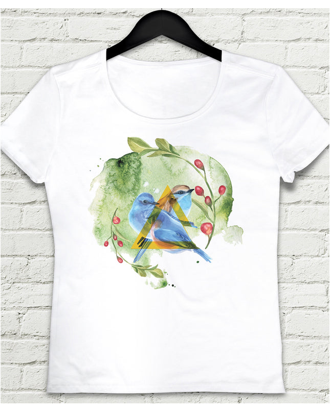 Blue Bird Beyaz Tişört - basmatik.com