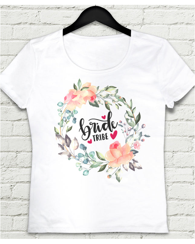 bride tribe beyaz kadın tişört - basmatik.com