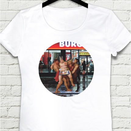 Burger Love Beyaz Tişört - basmatik.com