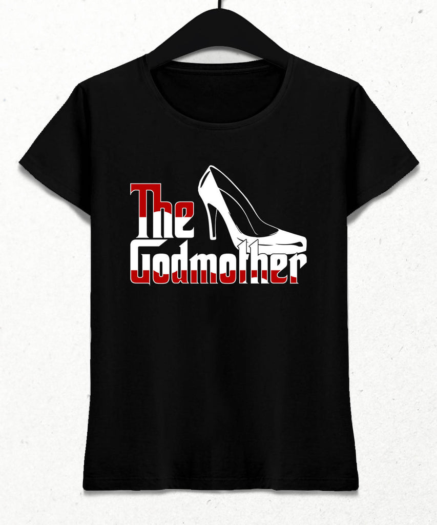 Godmother Kadın Siyah Tişört-2 - basmatik.com
