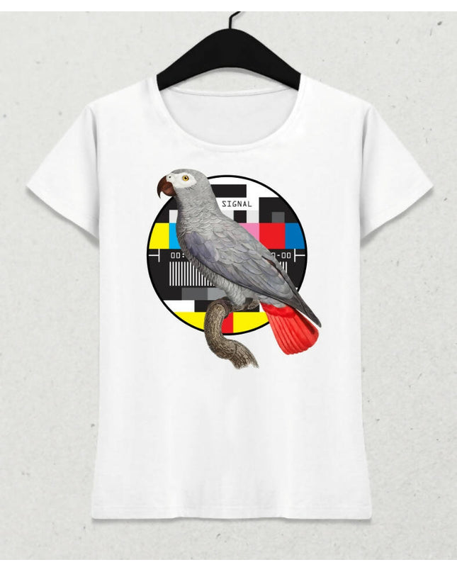 Papağan Kadın Kısa Kol T-shirt 13 - basmatik.com