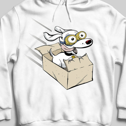 Cute Dog Having Fun Hooded Sweatshirt