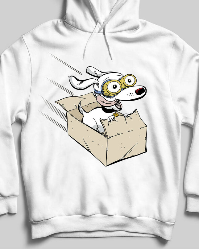 Cute Dog Having Fun Hooded Sweatshirt