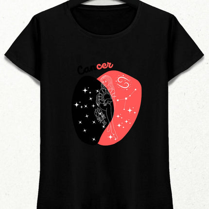 Yengeç Burcu - Cancer Minimalist Renkli Tasarım Kadın T-Shirt
