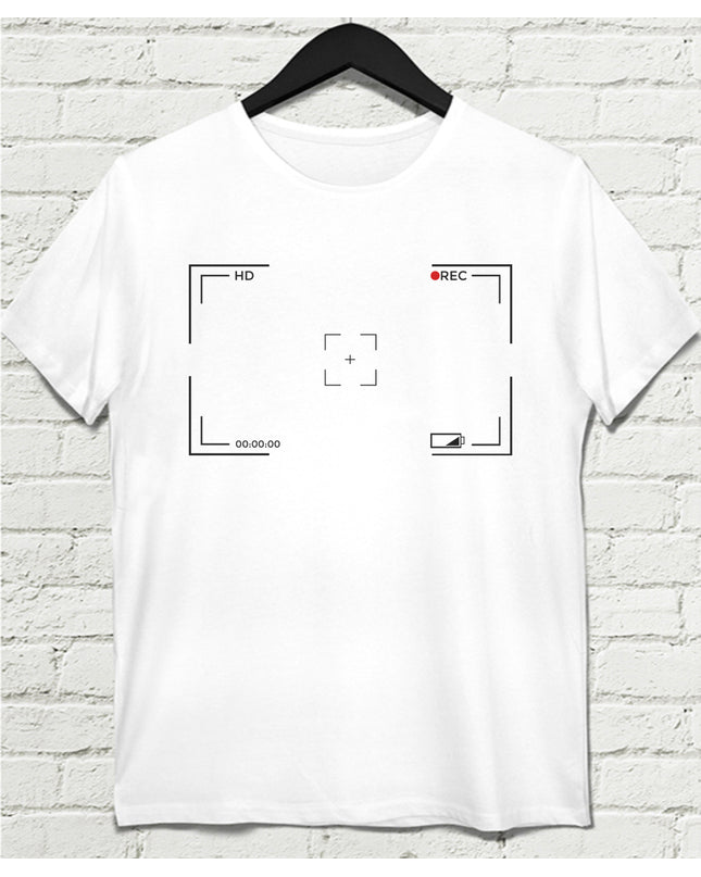 Camera View Beyaz Tişört - basmatik.com