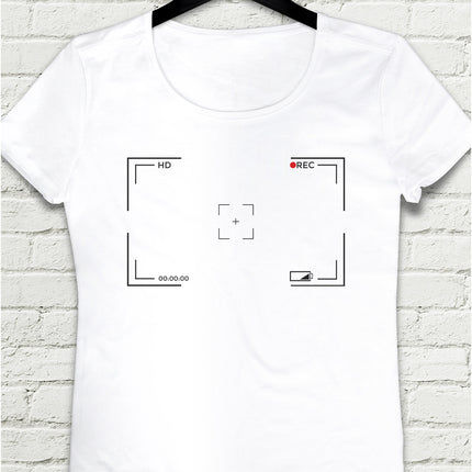 Camera View Beyaz Tişört - basmatik.com