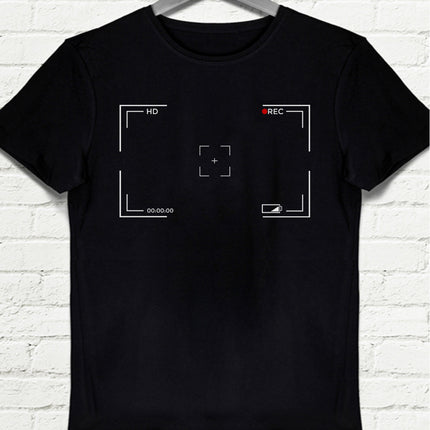 Camera View Siyah Tişört - basmatik.com