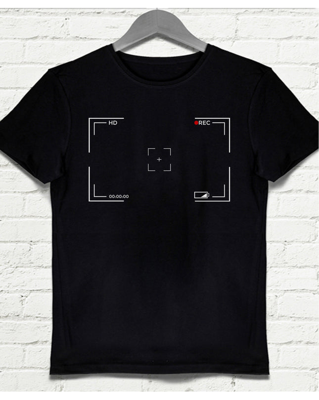 Camera View Siyah Tişört - basmatik.com