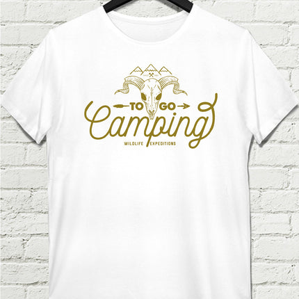 Camping beyaz Erkek tişört - basmatik.com