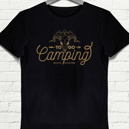 Camping siyah Erkek tişört - basmatik.com