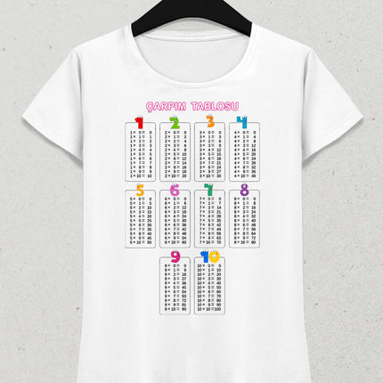 çarpım tablosu kadın tişört - basmatik.com