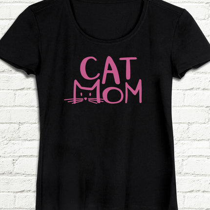 cat mom siyah tişört - basmatik.com