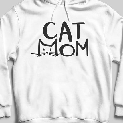 Cat mom beyaz kapşonlu - basmatik.com