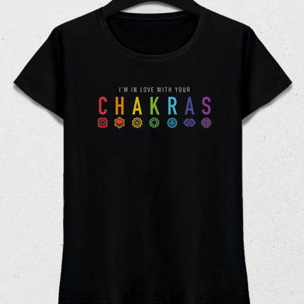chakras yoga siyah tişört - basmatik.com