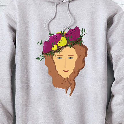Çiçek Kız gri sweatshirt - basmatik.com