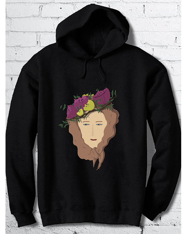 Çiçek Kız siyah sweatshirt - basmatik.com
