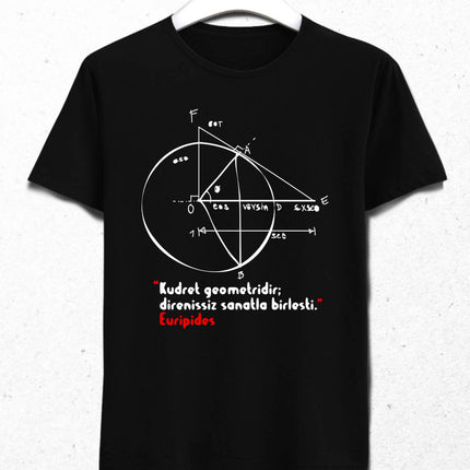 Geometri Erkek Siyah Tişört - basmatik.com